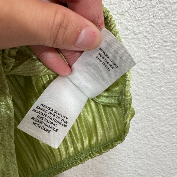 LULUS Plissed to Meet You Lime Green Puff Sleeve Plisse Bodysuit Chartreuse - Picture 4 of 9